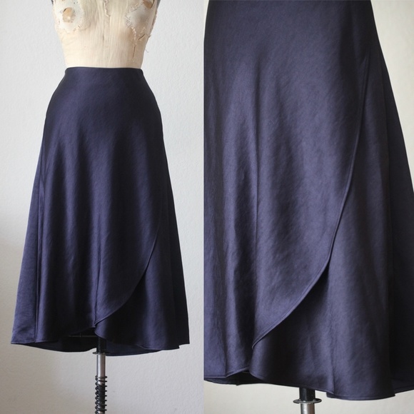 Dresses & Skirts - flared warp midi skirt -  Lavender purple stain skirt